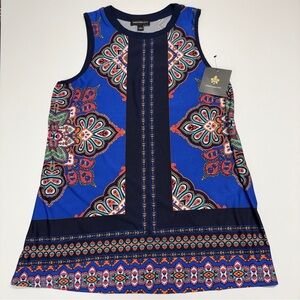 Fortune Ivy Colorful Sleeveless Patterned Top Size Large